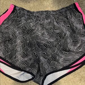 Nike Women's Black and Pink Athletic Shorts
